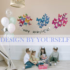 Butterfly Wall Decor 24/48 PCS, 3D Butterflies Stickers for Party Decorations with Magnets (Purple&red, 24)