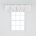 Ambesonne Cartoon Window Valance Pack of 2, Doodle Solar System Astronauts Space Crafts Shooting Stars Science Fiction Theme, Rod Pocket Curtain Valances for Kitchen Bedroom, 54" X 18", White Black