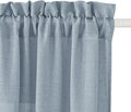 RYB HOME Thick Blue Linen Curtains 72 inch Length for Home Office Nursery, Thick Heavy Textured Breathable Privacy Assured Wrinkle Resistance Boho, W 52 x L 72 inches, Dusty Blue, 2 Panels