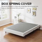 ZIYOO Box Spring Queen and Cover Set, 9 Inch High Profile Easy Assembly Mattress Foundation with Easy Clean Bed Skirt/Heavy Duty Metal Steel Structure/Quiet Noise-Free