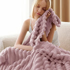 Bedsure GentleSoft Pink Fleece Blanket for Couch - Cozy Soft Blankets for Women, Cute Small Throws for Girls, 50x70 Inches