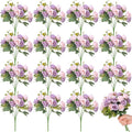 Zeyune 16 Bunches 12 Inch Artificial Mini Rose Bouquet 160 Heads Bridal Flower Bouquets Fake Silk Rose Bulk for Wedding Bridal Shower Christmas Home Office Garden Decoration(Pink and Purple)