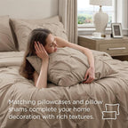 Bedsure Queen Comforter Set Khaki - Bed in a Bag Queen Size Bedding 7 Pieces, GentleSoft™ Pintuck Bed Set Gift for Family, Pinch Pleat All Season Comforter with Sheets, Pillowcases & Shams