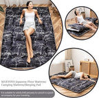 MAXYOYO Black Marble Printed Japanese Futon Floor Mattress, Thicken Sleeping Pad Floor Bed Roll Up Camping Guest Mattress Folding Couch Bed, Full Size