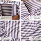 Mellanni Full Sheets Set - 4 PC Iconic Collection Bedding - Hotel Luxury, Extra Soft, Cooling Bed Sheets - Wrinkle, Fade, Stain Resistant (Full, Oxford Stripe Hazy Lilac)