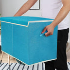 popoly Large Toy Box Chest Storage with Flip-Top Lid, Collapsible Toy Bin Storage Organizer for Boys, Kids, Girls, Toys, Playroom Organizers, 25"x13" x16"(Linen Teal)