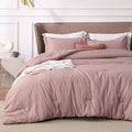 Bedsure Twin/Twin XL Comforter Set - Dusty Rose Soft Bedding for All Seasons, Cationic Dyed Bed Set, 2 Pieces, 1 Twin Size Comforter (68"x88") and 1 Pillow Sham (20"x26"+2")