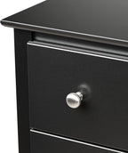 Prepac Sonoma Traditional Tall Nightstand Side Table with 3 Drawers, Functional Tall 3-Drawer Bedside Table 16" D x 23" W x 29" H, Black, BDC-2403
