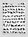 Ambesonne Dog Lover Tapestry, Silhouettes of Different Breeds of Dogs Chow Chow Shepherd Pinscher Spaniel, Wall Hanging for Bedroom Living Room Dorm Decor, 40" X 60", Black White
