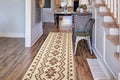 Custom Length Cut to Size Tribal Ethnic Southwestern Inspired Hallway Runner Rug, Non Slip Rubber Backed, 31 inch Wide X Customized Length, Aztec Beige, 31 inch X 24 feet