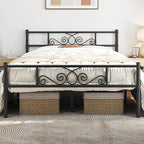 Yaheetech Full Bed Frames Metal Platform Bed with Headboard and Footboard for Bedrooms No Box Spring Needed Easy Assembly, Black/Full Bed
