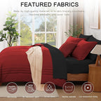 Monbix Queen Comforter Set - 7 Pieces Bright Red Bed in a Bag Queen Bedding Sets with Comforters, All Seasons Down Alternative Comforter Bed Set with Sheets, Pillowcases & Shams