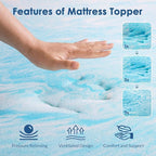 Mattress Topper King, 4 Inch Gel Memory Foam Bed Topper for King Size Bed, CertiPUR-US Certified, Blue