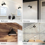 Mason Barn Light 1 Indoor/Outdoor Wall Mount Modern Industrial Farmhouse Design House Light for Patio, Garage, Bathroom, Office, Kitchen, 8 inch, Oil Rubbed Bronze, 519504
