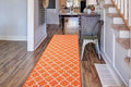 Custom Size Moroccan Trellis Runner Rug Mat for Wide Hallway Entryway Kitchen Laundry Room with Slip Resistant Latex Rubber Backing, Trellis Orange, 31 inch X 15 feet