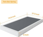 Twin Box Spring 5 Inch Low Profile Heavy Duty Metal Structure with Easy Clean Fabric Bed Cover, Non-Slip, No Noise, Easy Assembly