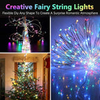 2 Pack Christmas Fairy Lights Battery Operated, 20FT 60LED RGB Color Changing String Lights, Indoor & Outdoor Twinkle Light with Timer and Remote for Bedroom Wedding Birthday Christmas Decorations