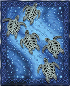 Dawhud Direct Sea Turtle Fleece Blanket for Bed, 50x60 Inches Super Soft Plush Ocean Blanket - Queen Size