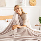 Exclusivo Mezcla Fleece Blanket King Size for Bed, Super Soft and Warm, All Season Use, Cozy, Plush, Lightweight, 120x120 Inches, Light Grey