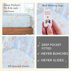 California Design Den Floral Pattern King Size Sheets Set - Luxury 400 Thread Count, Natural 100% Cotton Sateen, Deep Pocket King Sheets, Cooling and Durable Bedding Set - Antique Rose