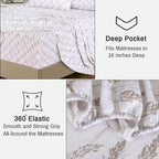RUVANTI Flannel Sheets Full Size - 100% Cotton Double Brushed Bed Sheets Set, Deep Pockets 16 Inches, All Seasons Breathable & Extra Soft Full Sheets, Warm & Cozy, 4 Piece, Dried Straw