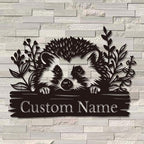 Custom Hedgehog Metal Sign, Personalized Hedgehog Metal Wall Art,Hedgehog Lovers Gift Metal Kid Room Decor,Personalized Hedgehog Lover Name Sign,Kid Nursery Decoration (Hedgehog A)