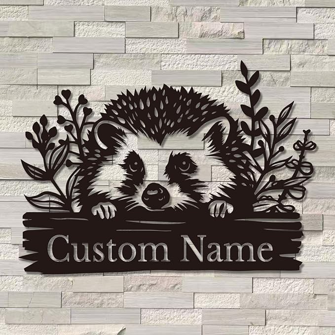Custom Hedgehog Metal Sign, Personalized Hedgehog Metal Wall Art,Hedgehog Lovers Gift Metal Kid Room Decor,Personalized Hedgehog Lover Name Sign,Kid Nursery Decoration (Hedgehog A)