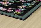 Flagship Carpets Schoolgirl Style Vintage Floral Educational Area Rug for Kids Room Seating Décor, Children's Classroom, Play Carpet for Teaching and Playroom, 5' x 7'6", Black & Multi