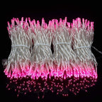 YULETIME 100 ft 300 Count Pink LED String Lights with 8 Models Adapter, Clear Wire Wide Angle 5mm Christmas Lights (Pink - Multimode)