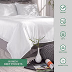 Split King Sheets by Pure Bamboo, Genuine 100% Organic Viscose Derived from Bamboo Bed Sheet Set, Soft & Cooling, Double Stitching *Not for Split Top (Split King, Ivory)