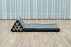 LEEWADEE 2-Fold Mat with Triangle Cushion – Comfortable TV Pillow, Foldable Mattress with Cushion Made of Eco-Friendly Kapok, 45 x 20 inches, Blue