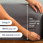 Queen 6 Piece Sheet Set - Comfy Breathable & Cooling - Ultra-Soft Hotel Luxury Bedding Set with 8-16 Inch Deep Pockets - 1 Flat & 1 Fitted Sheet & 4 Pillowcases - Wrinkle Free & Easy Care - Dark Grey