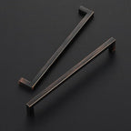Ravinte 10 Pack Solid Kitchen Cabinet Handles Oil Rubbed Bronze Cabinet Pulls Slim Drawer Pulls with 7-1/2 Inch Hole Center Square Bar Kitchen Cabinet Hardware