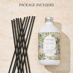 M&SENSE Reed Diffuser Oil Refill, 16.9oz (500ml) with 10 Hollow Reed Sticks, Sage Citrus Scent Home Fragrance, Scented Oil Refills, Natural Essential Oils for Diffusers, Décor for Home Spa & Office