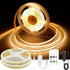 32.8ft COB LED Strip Light Warm White, High Bright LED Strips with 320LEDs, RF Remote and UL Power Supply, 2700K Dimmable LED Lights for Bedroom,Kitchen, DIY Home Decoration, 2 Rolls of 16.4ft