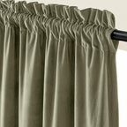 Lazzzy Velvet Blackout Curtains Thermal Insulated Room Window Drapes Super Soft Luxury Curtains for Living Room Bedroom Rod Pocket 2 Panels, Olive Sage, 42" W x 108" L