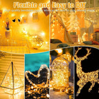 led Fairy Lights Waterproof 16.4ft String Lights Battery Operated for Wedding, Home, Garden, Party, Christmas Decoration, Warm White