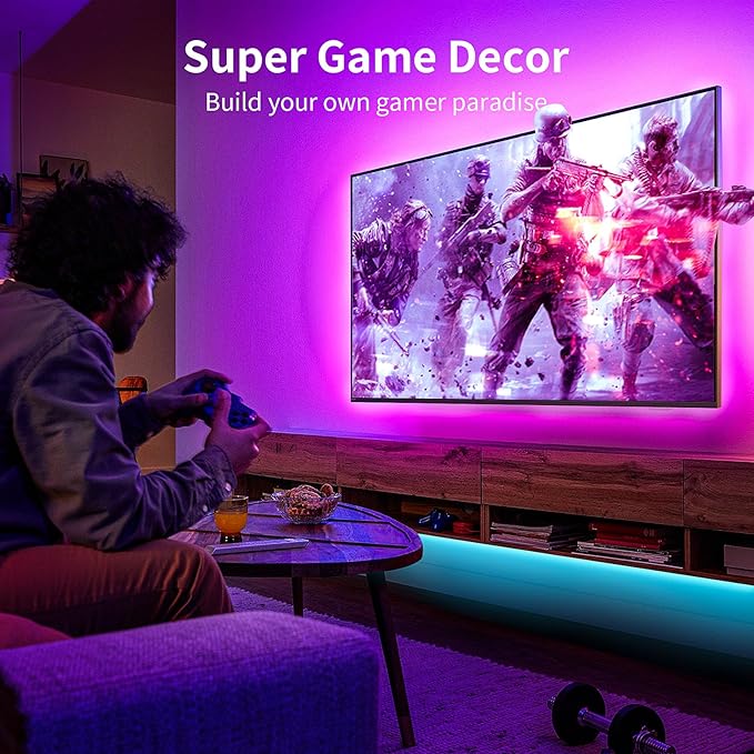 KSIPZE LED Lights for TV, 10ft TV led Backlight for 32-45 Inch TVs RGB TV Backlight Behind Music Sync Bluetooth APP & Button Control TV LED Strip Lights USB Powered for Bedroom/Gaming