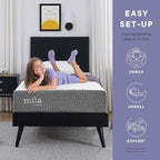Modway Mila 6” Twin Mattress - Firm 6 Inch Twin Mattress - 10-Year Warranty ,White