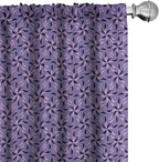 Ambesonne Geometric Curtains, Blossoming Flowers with Birth of Nature Season Theme Spring Summer, Window Treatments 2 Panel Set for Living Room Bedroom, Pair of - 28" x 84", Purple