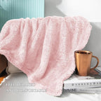 Exclusivo Mezcla Plush Fuzzy Fleece Bed Blanket King Size, Super Soft, Fluffy and Warm Blankets, Suitable for All Seasons (Light Pink, 90x104 Inches)