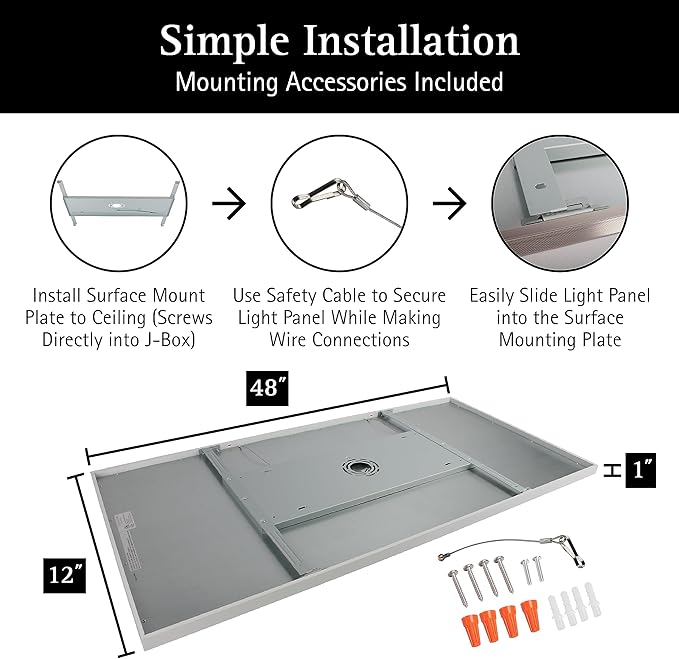 Ultralux 2x4 ft Surface Mount Ceiling Light Panel – Slim, Edge Lit, Flush Mount Flat Panel for Kitchen, Home & Office - TRIAC Dimmable, 3CCT Adjustable Color Temperature (Matte White, 1 Pack)