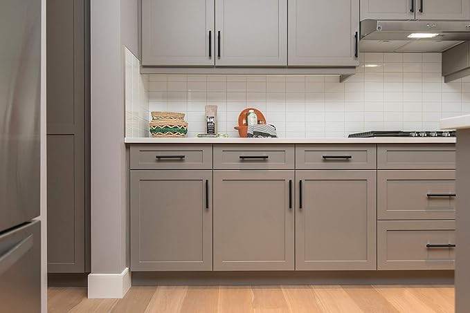Ravinte 12 Pack 6 inch Cabinet Pulls Matte Black Stainless Steel Kitchen Cupboard Handles Cabinet Handles 3.5” Hole Center