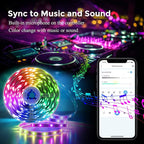 QZYL LED Lights for Bedroom 100 FT(4 Rolls), Strip Lights with App Control, Sync to Music 5050 RGB with 44 Keys IR Remote for Room Party Home Decorations