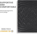 SLEEP ZONE King Size Cooling Mattress Topper, Premium Zoned Cool Mattress Pad Cover, Padded Mattress Protector Breathable Washable, Deep Pocket 8-21" (Black, King)