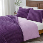 BEDELITE Fleece Twin Comforter Set -Super Soft & Warm Fluffy Purple Bedding, Luxury Fuzzy Heavy Bed Set for Winter with 1 Pillow case