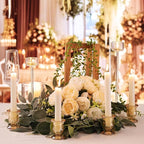 Letine Gold Candlestick Holders Set of 12-2.5" H Taper Candle Holders Bulk -Gold Glass Candle Holder for Thanksgiving, Christmas, Rustic Wedding Centerpieces, Party Decor