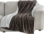 Bedsure GentleSoft Sherpa Fleece Throw Blanket for Couch - Thick and Warm Throw for Women and Men, Soft Fuzzy Plush Blanket for Winter, Brown, 50x60 Inches