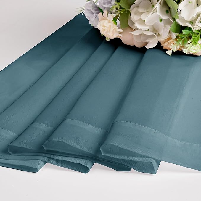 Chyhomenyc Stone Blue Sheer Curtains 72 Inch Length 2 Panels, Light Filtering Soft Airy Rod Pocket Voile Window Curtain Drapes for French Door Bedroom Living Room, Each 42Wx72L Inches