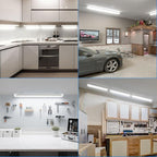 CNSUNWAY LED Shop Lights 2FT, (6 Pack) 20W High-Efficiency Under Cabinet Lighting (6500K Cool White), V-Shaped Linkable T8 Tube Light Fixtures – Shop Light for Workbench, Kitchen, Workshop, ETL Listed